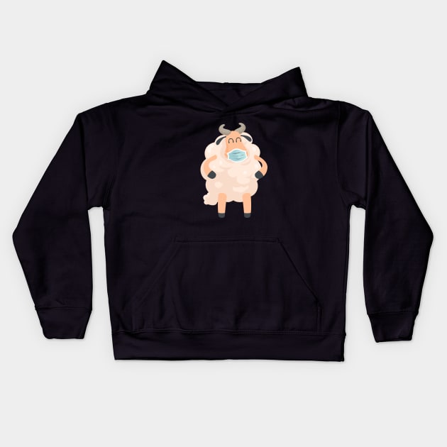 Funny Masked Sheep Kids Hoodie by ArchmalDesign